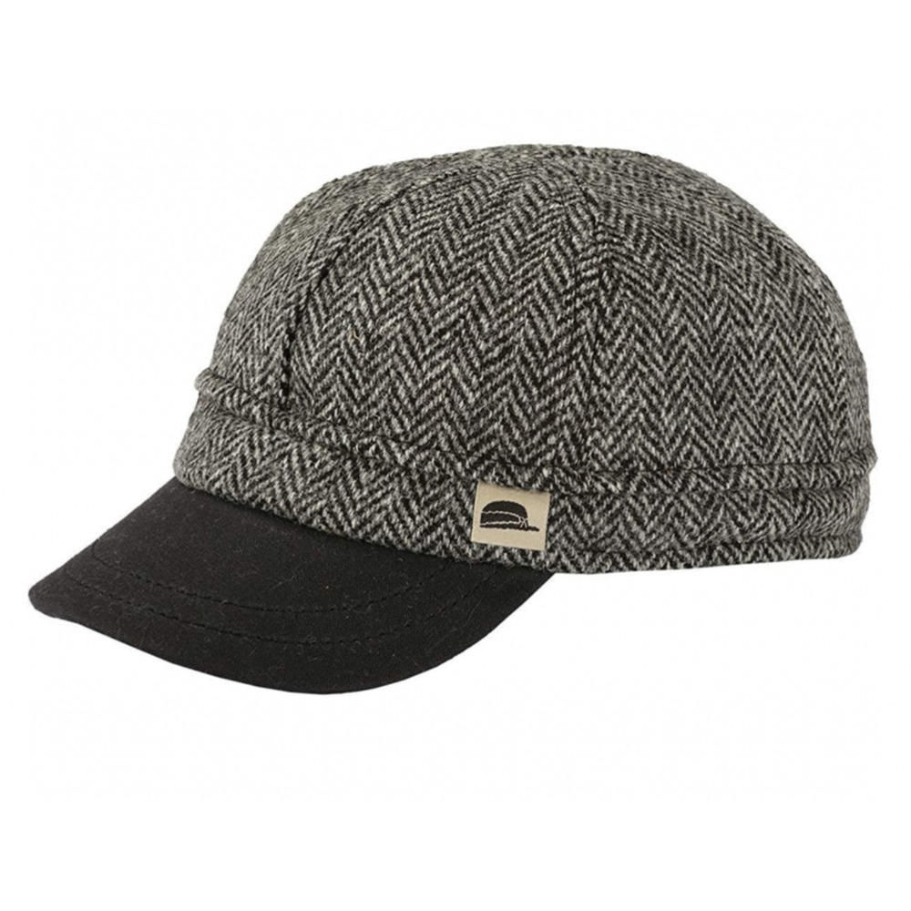 Stormy Kromer Jockey Cap Hat Harris Tweed Gray Size Large NEW